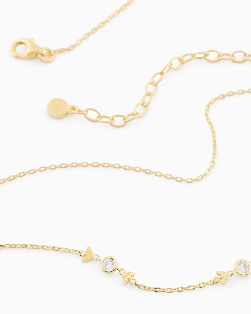 GOLD-TONE STERLING SILVER STATION NECKLACE 3