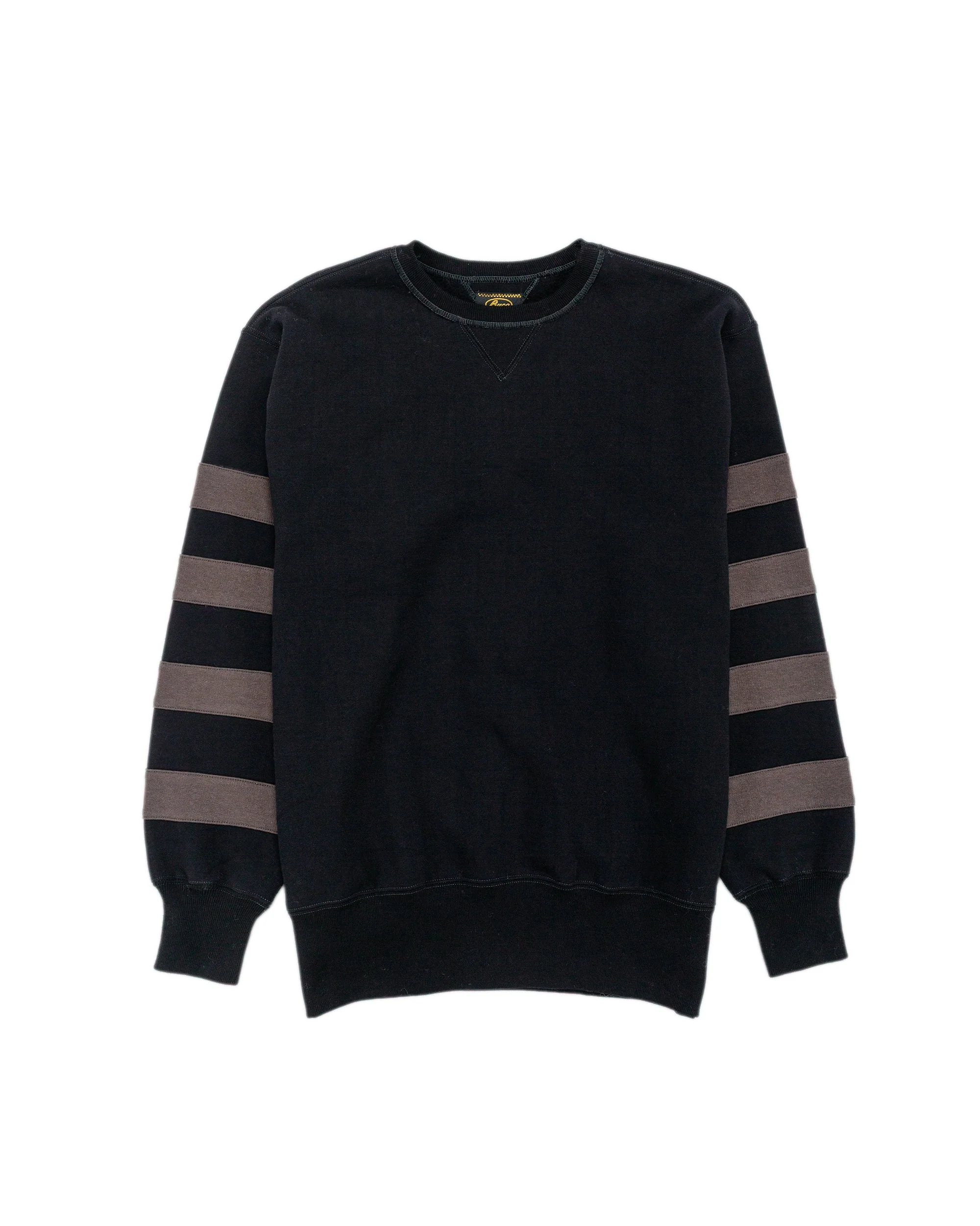 The Real McCoy’s BC25101 Buco Striped-Sleeve Sweatshirt Black Charcoal - 1