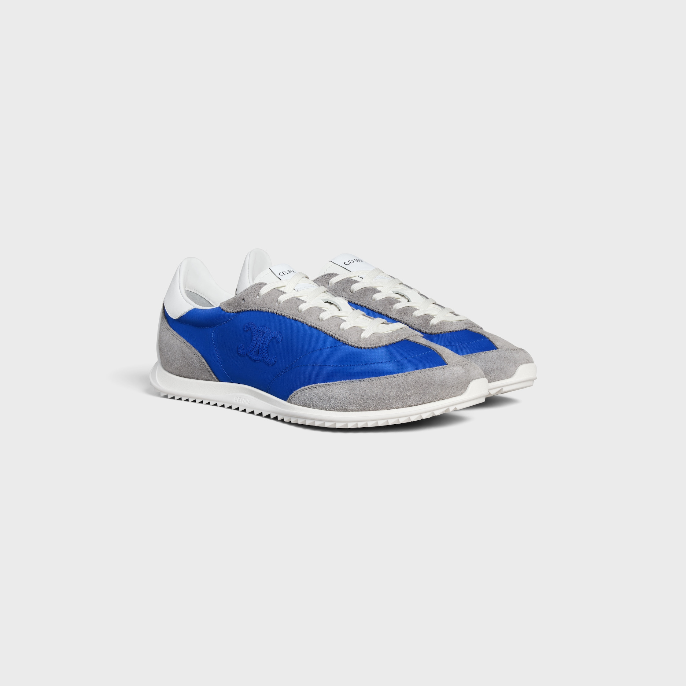 CELINE RACER LOW LACE-UP SNEAKER WITH TRIOMPHE IN NYLON, SUEDE CALFSKIN AND CALFSKIN - 2