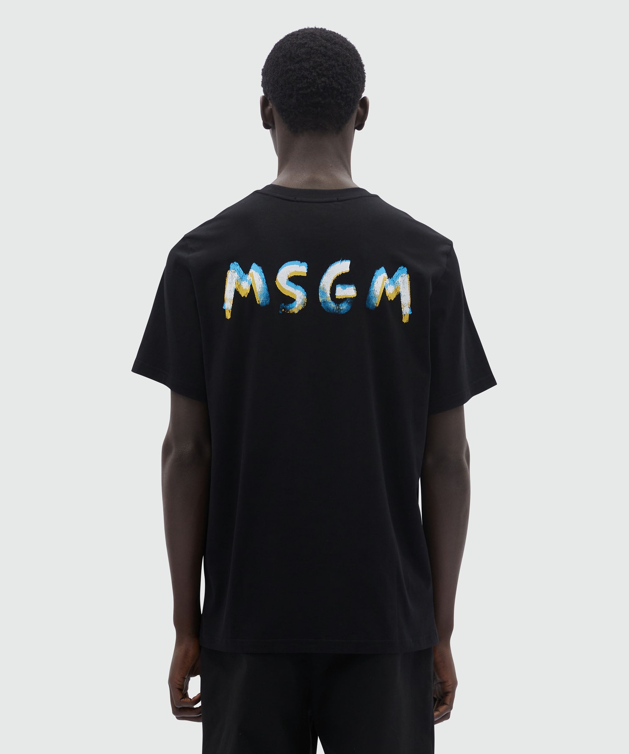 Black jersey T-Shirt with crayon logo - 3