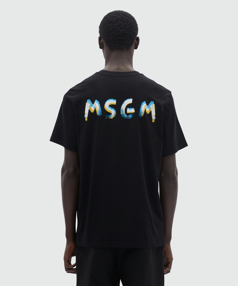 Black jersey T-Shirt with crayon logo 3