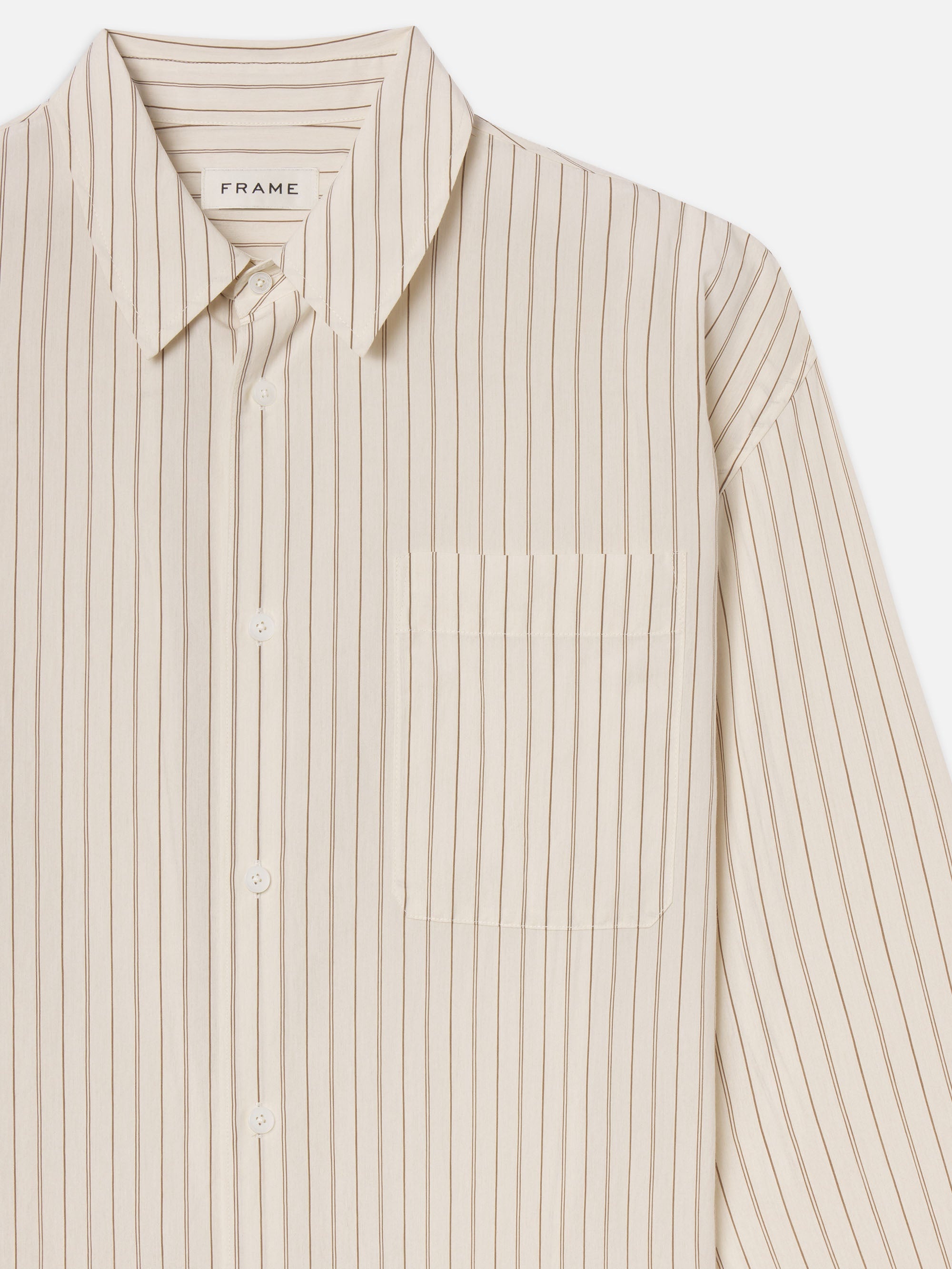 Brown Striped Shirt in Brown Stripe - 4