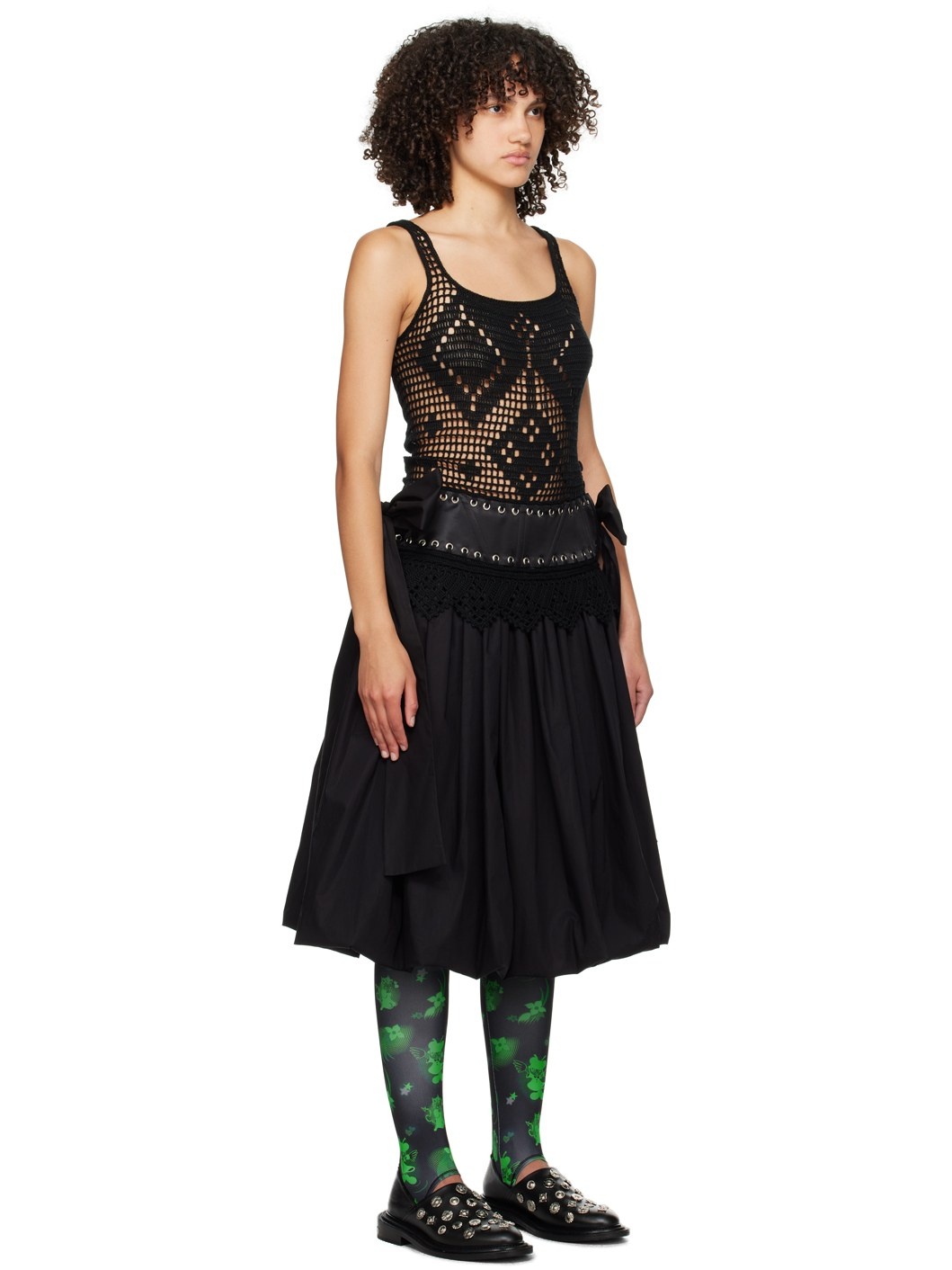 Black Gentry Bubble Midi Dress - 2