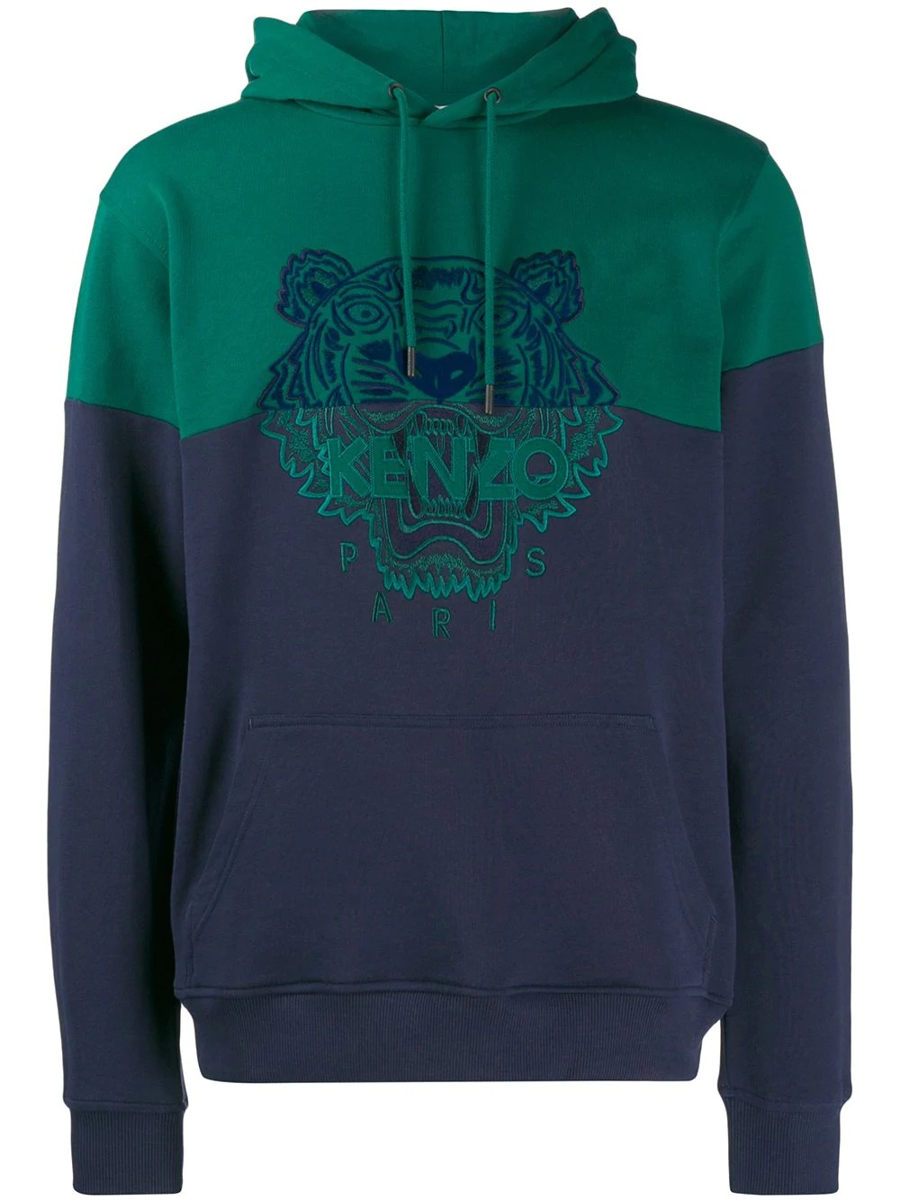 embroidered tiger logo hoodie - 1