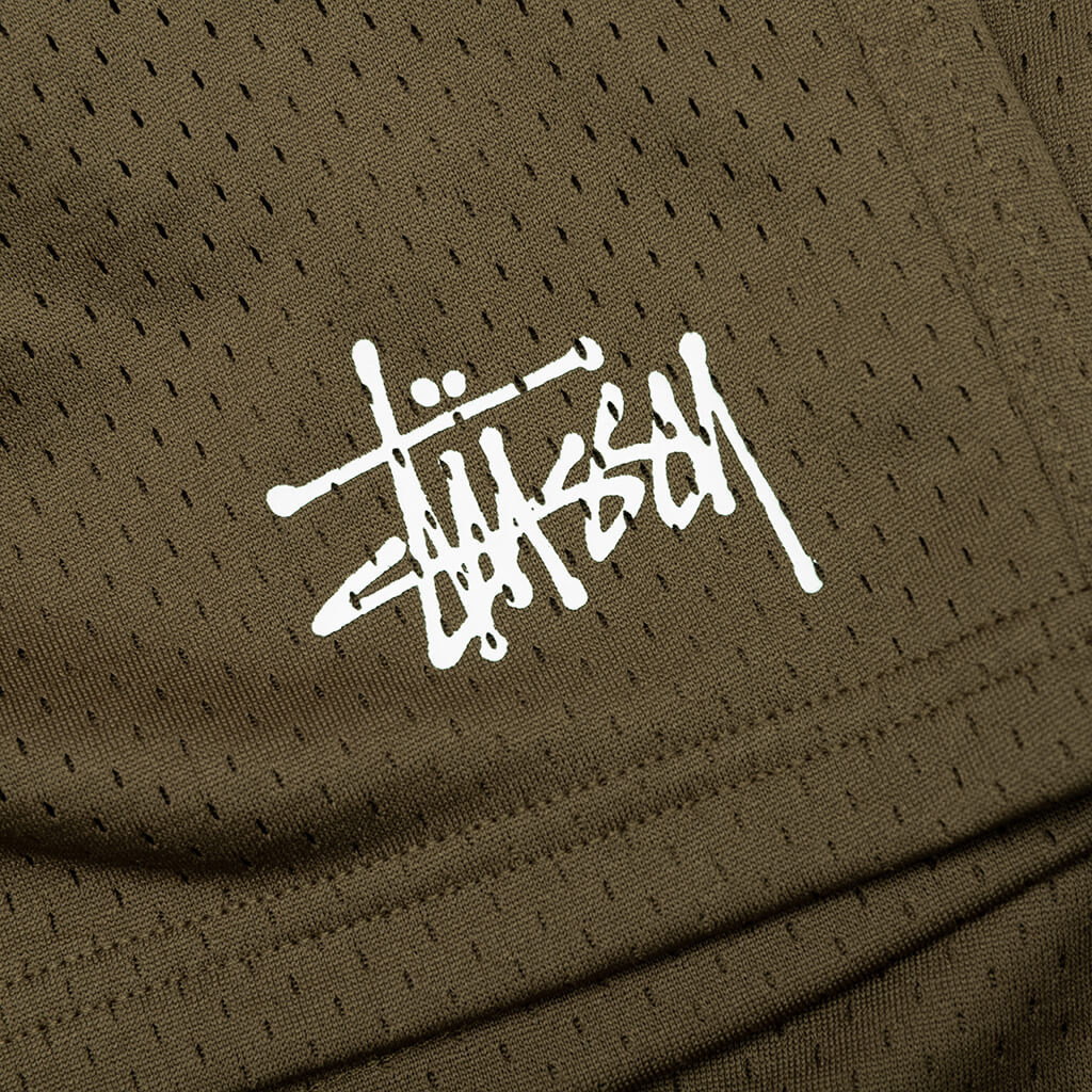 MESH BASIC SHORTS - OLIVE - 4