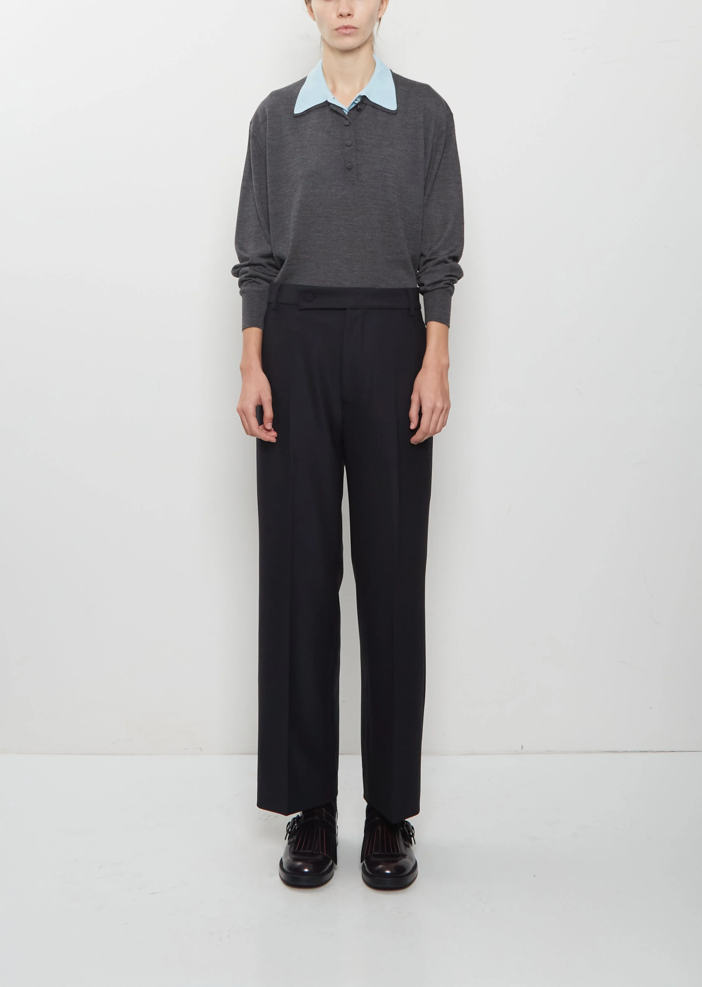 Wool Gabardine Trousers - 1