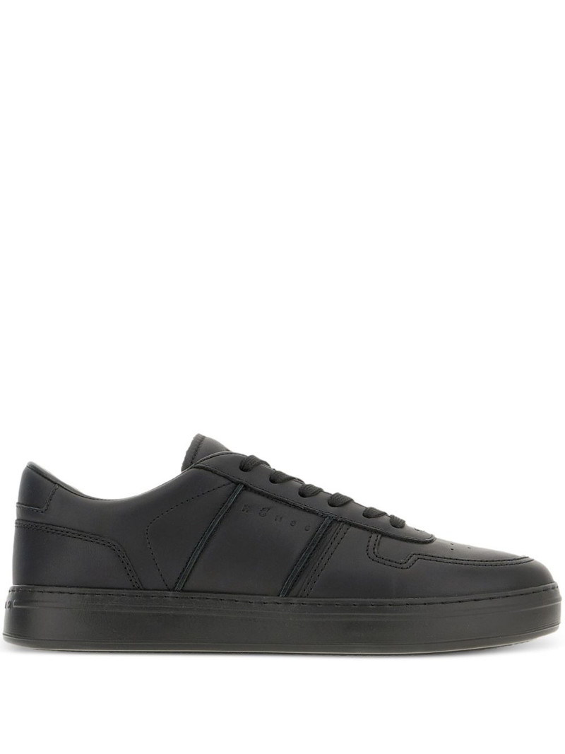H668 leather lace-up trainers 1