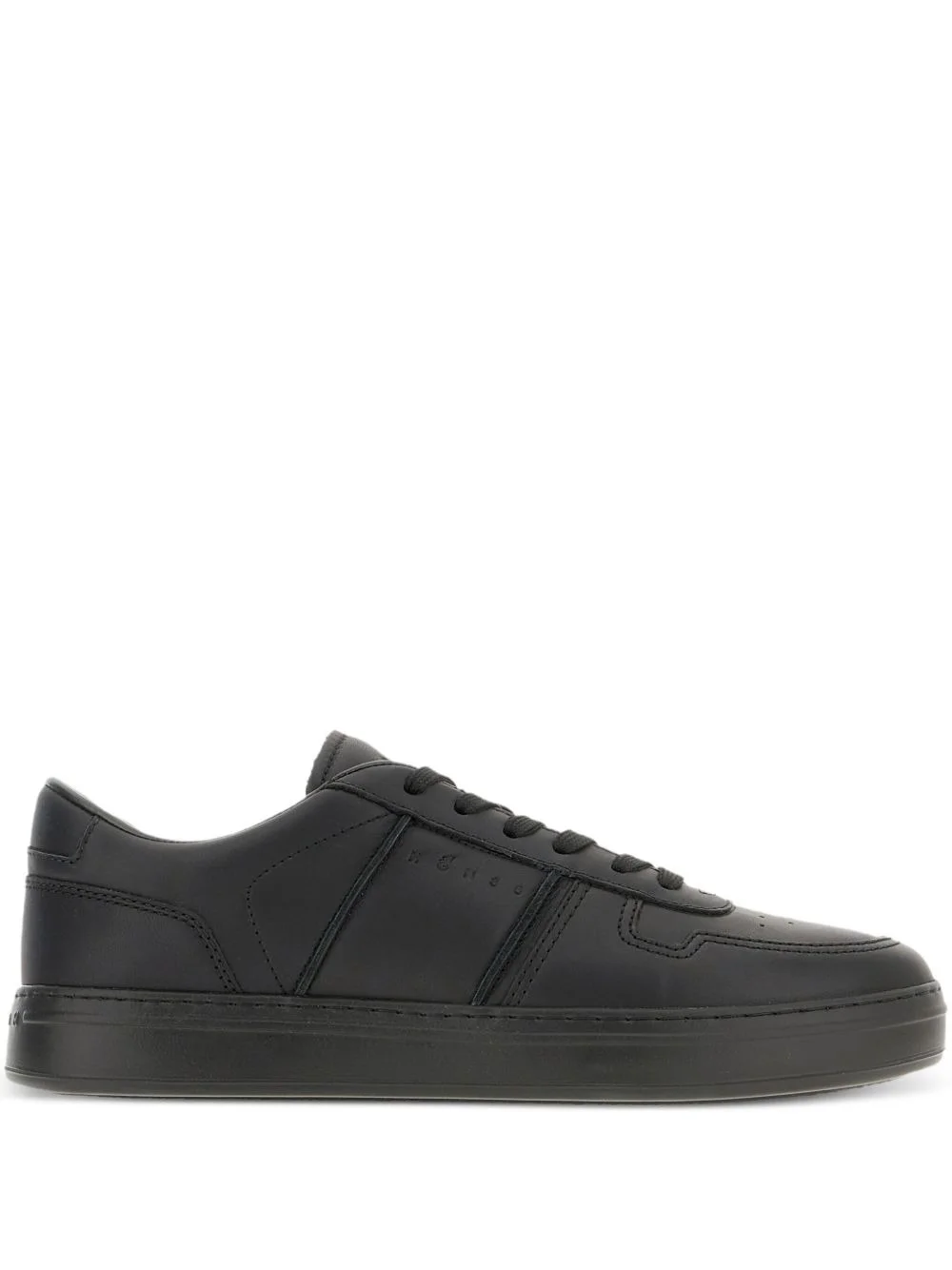 H668 leather lace-up trainers - 1