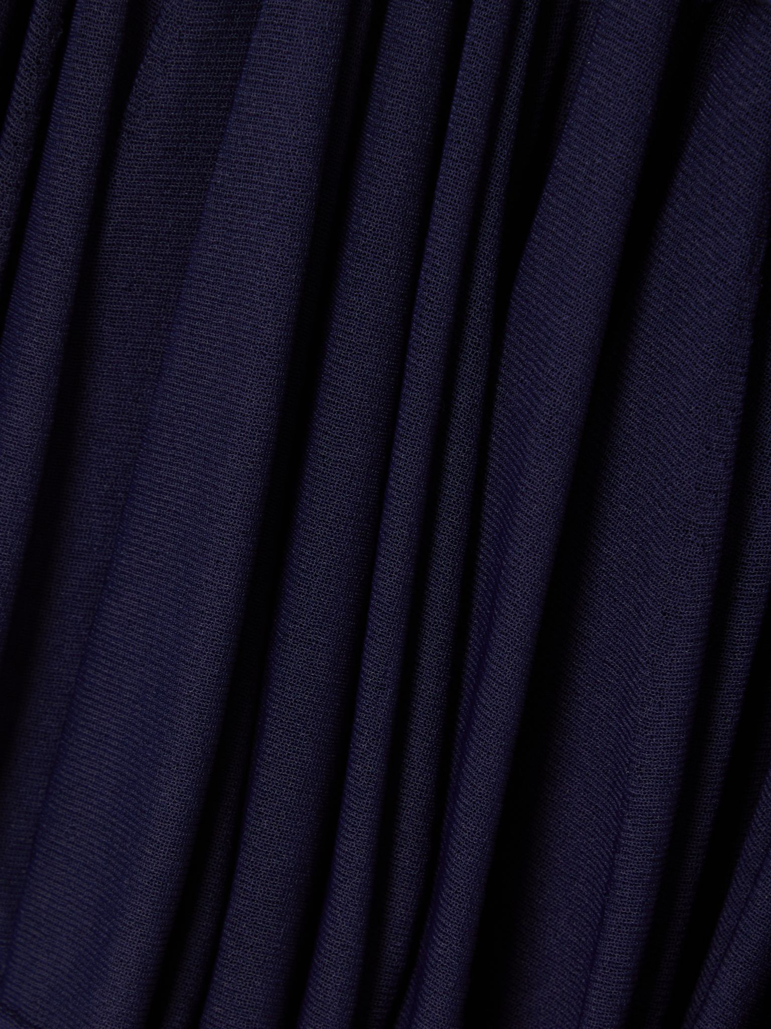 Asymmetric pleated tiered knit midi skirt Navy - 5