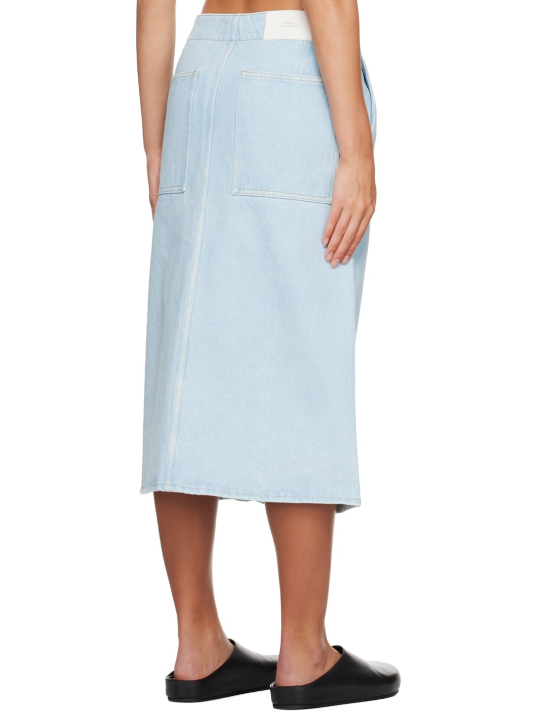 Blue Preto Denim Midi Skirt - 3