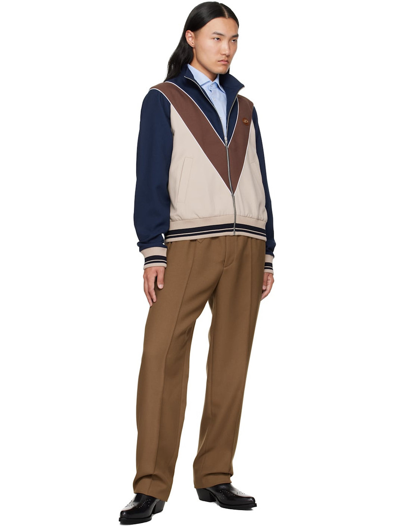 Valentino Khaki Techno Drape Gabardine Trousers outlook