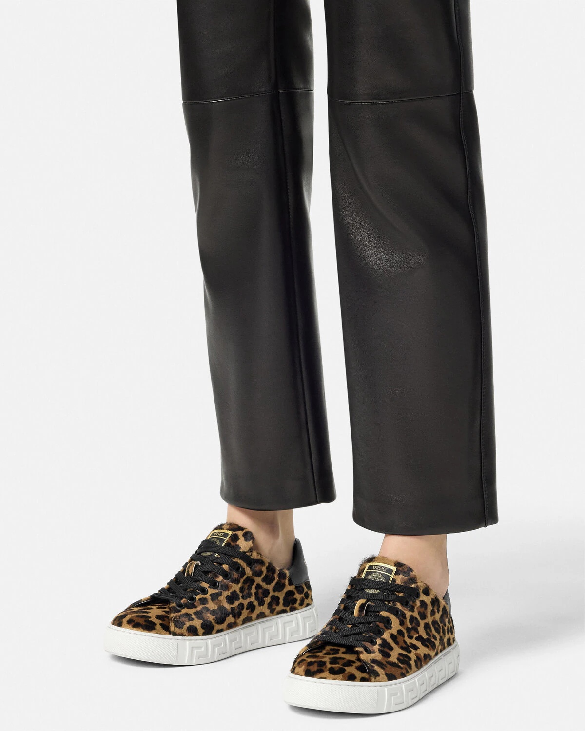 Leopard Greca Sneakers - 3