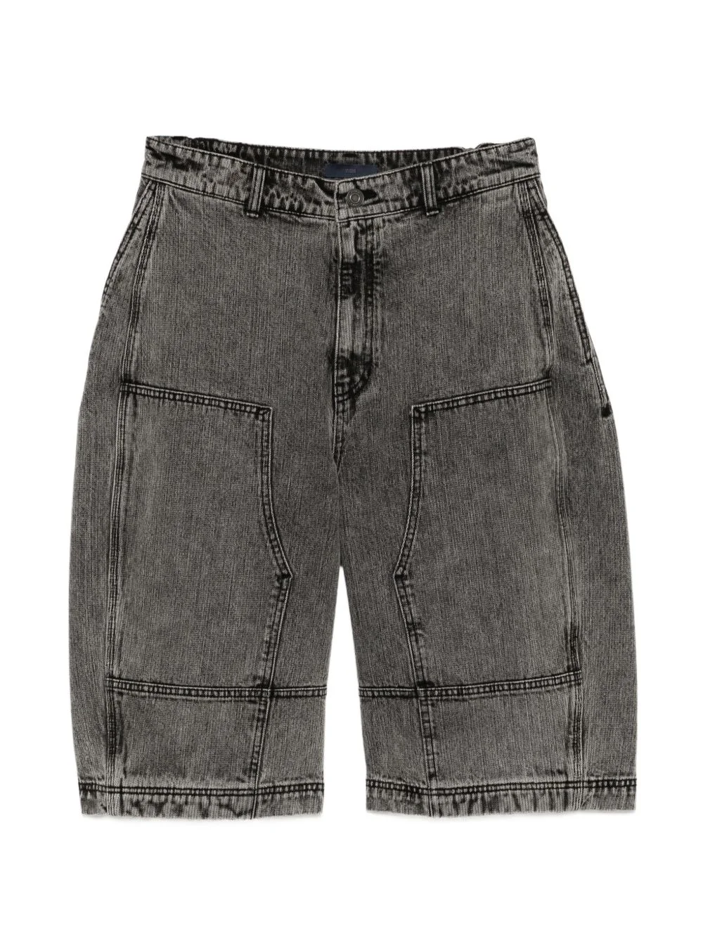 double-panel denim shorts - 1