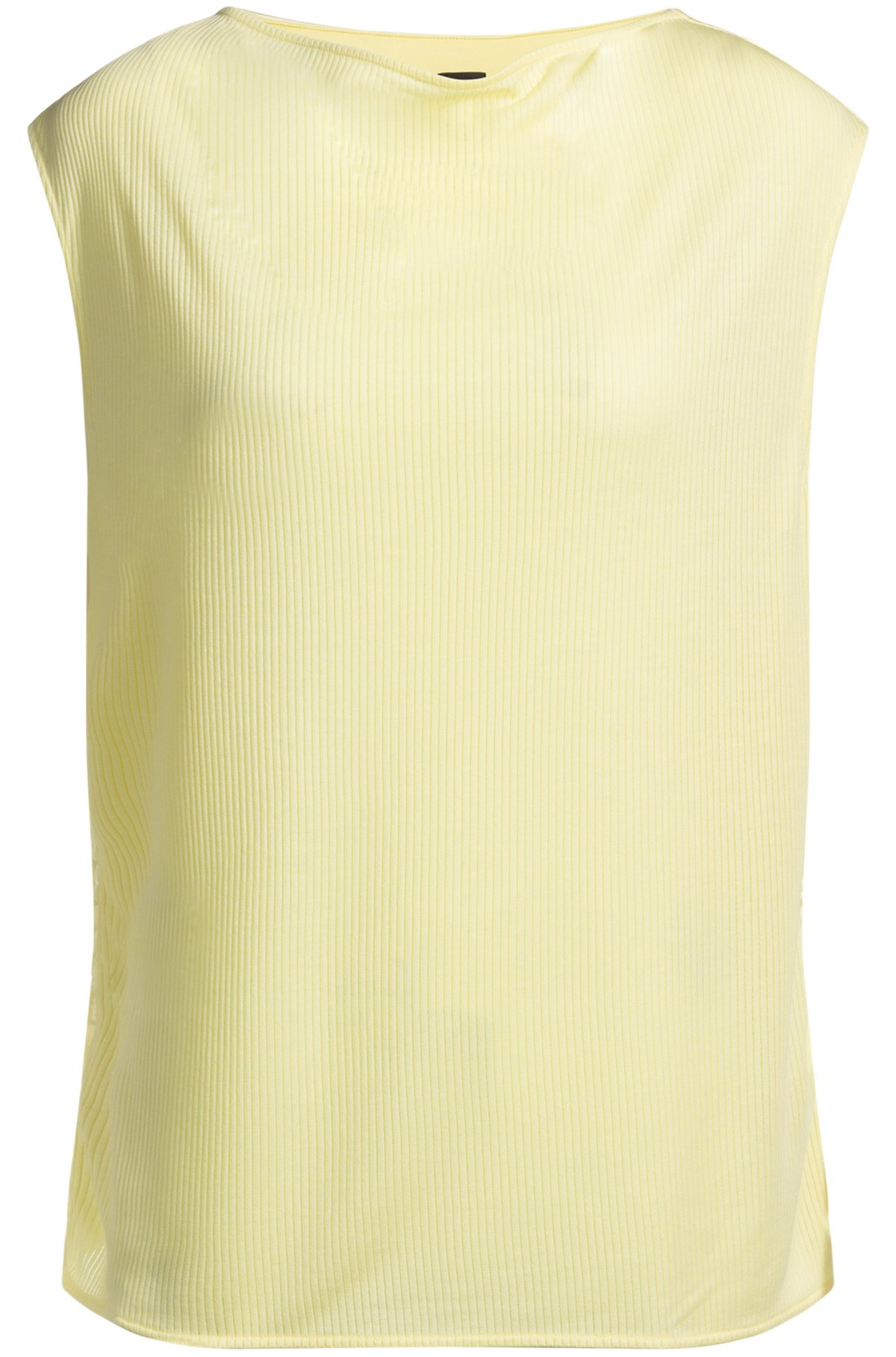 SLEEVELESS T-SHIRT WITH RIBBED FRONT - 1