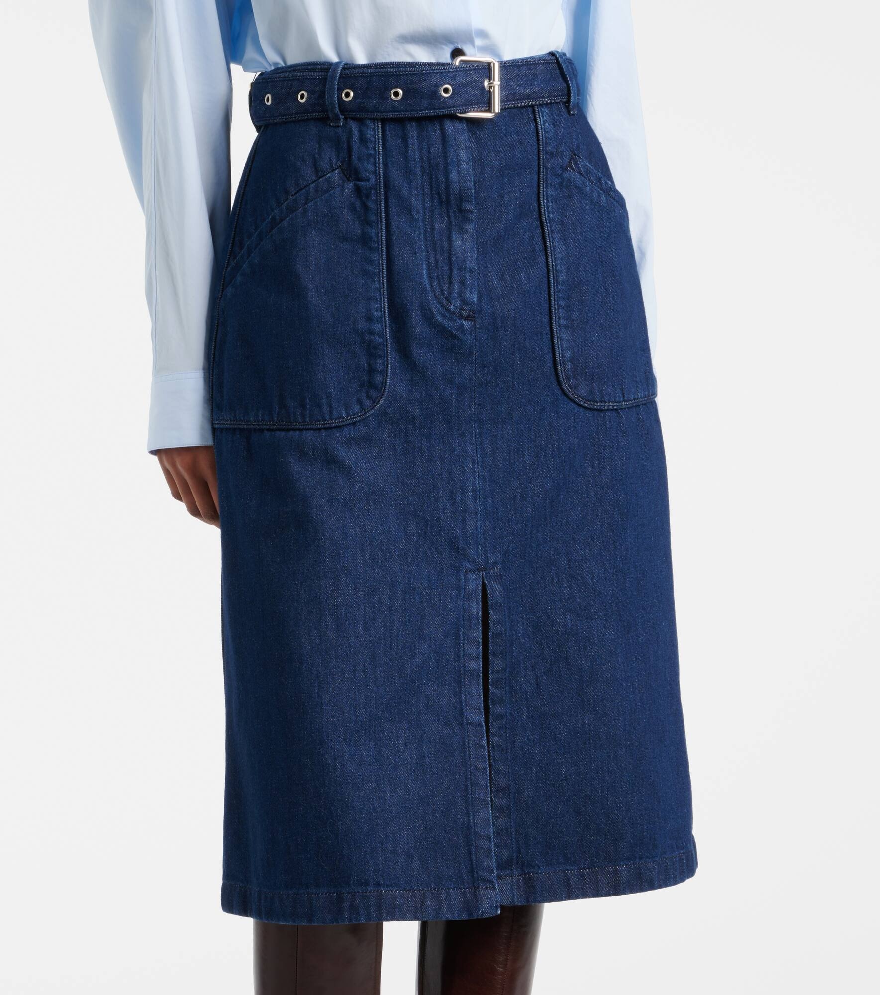 Denim midi skirt - 6