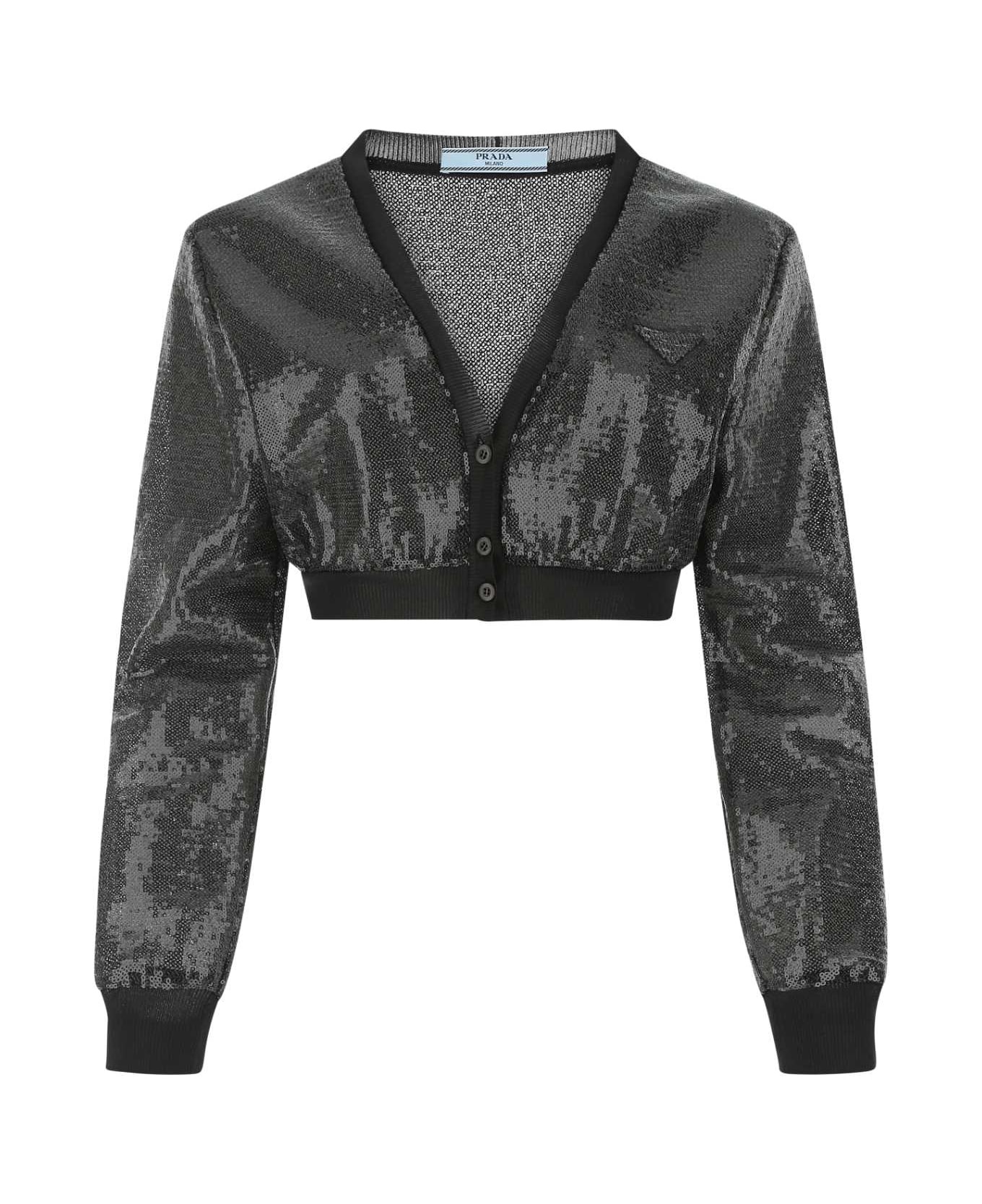 【送料&関税込】Prada Black Sequins Cardigan Prada Black Sequins Cardigan | italist | REVERSIBLE