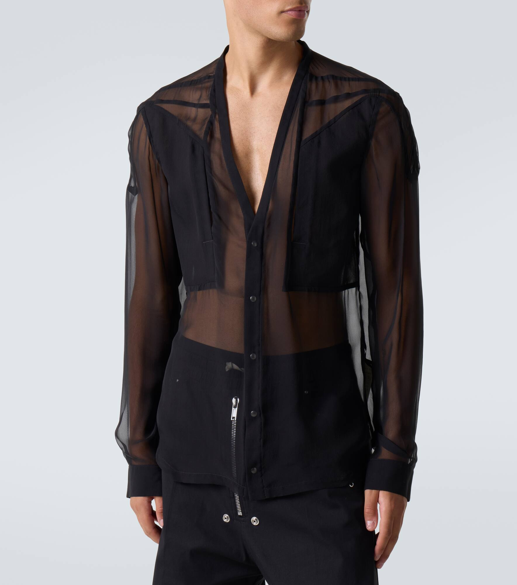 Sheer silk shirt - 3