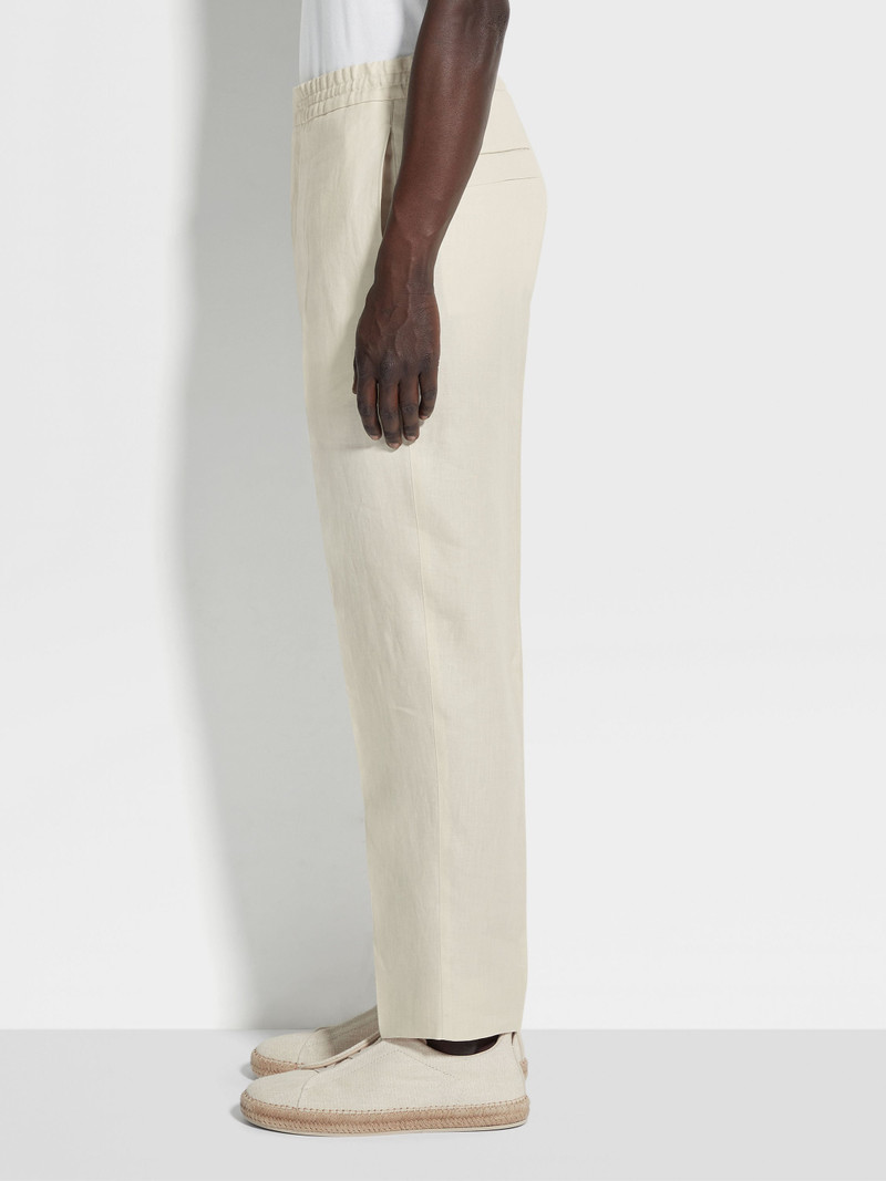 WHITE OASI LINO PANTS 4