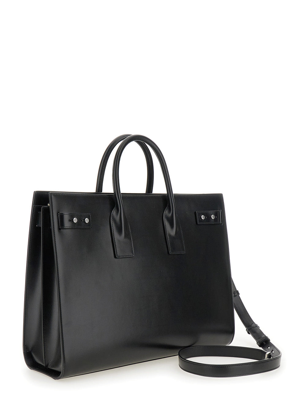 Saint Laurent Men Black Handbag With Adjustable And Removable Shoulder Strap In Leather Man - 3