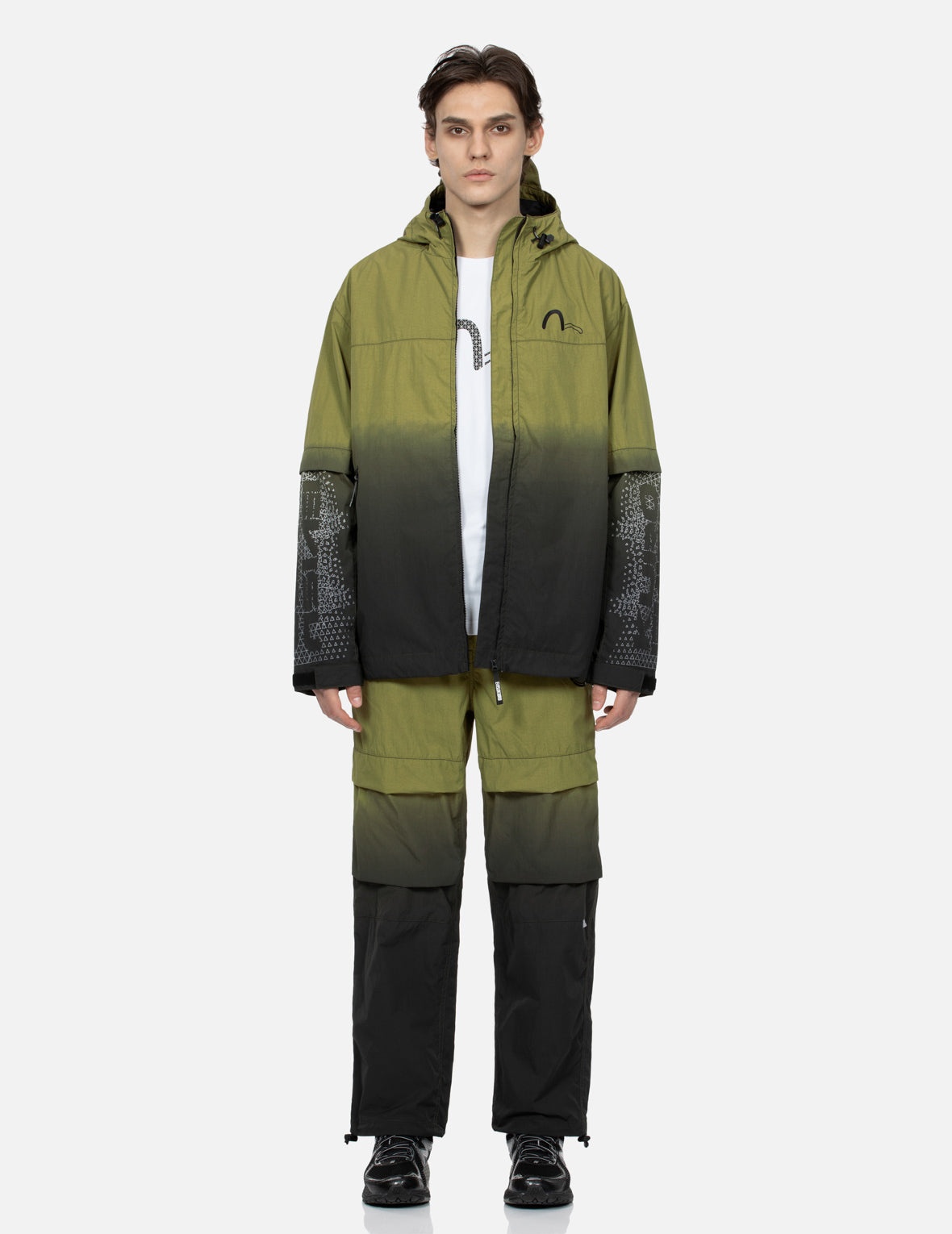 Dip Dye Double Sleeves Relax Fit Windbreaker - 6