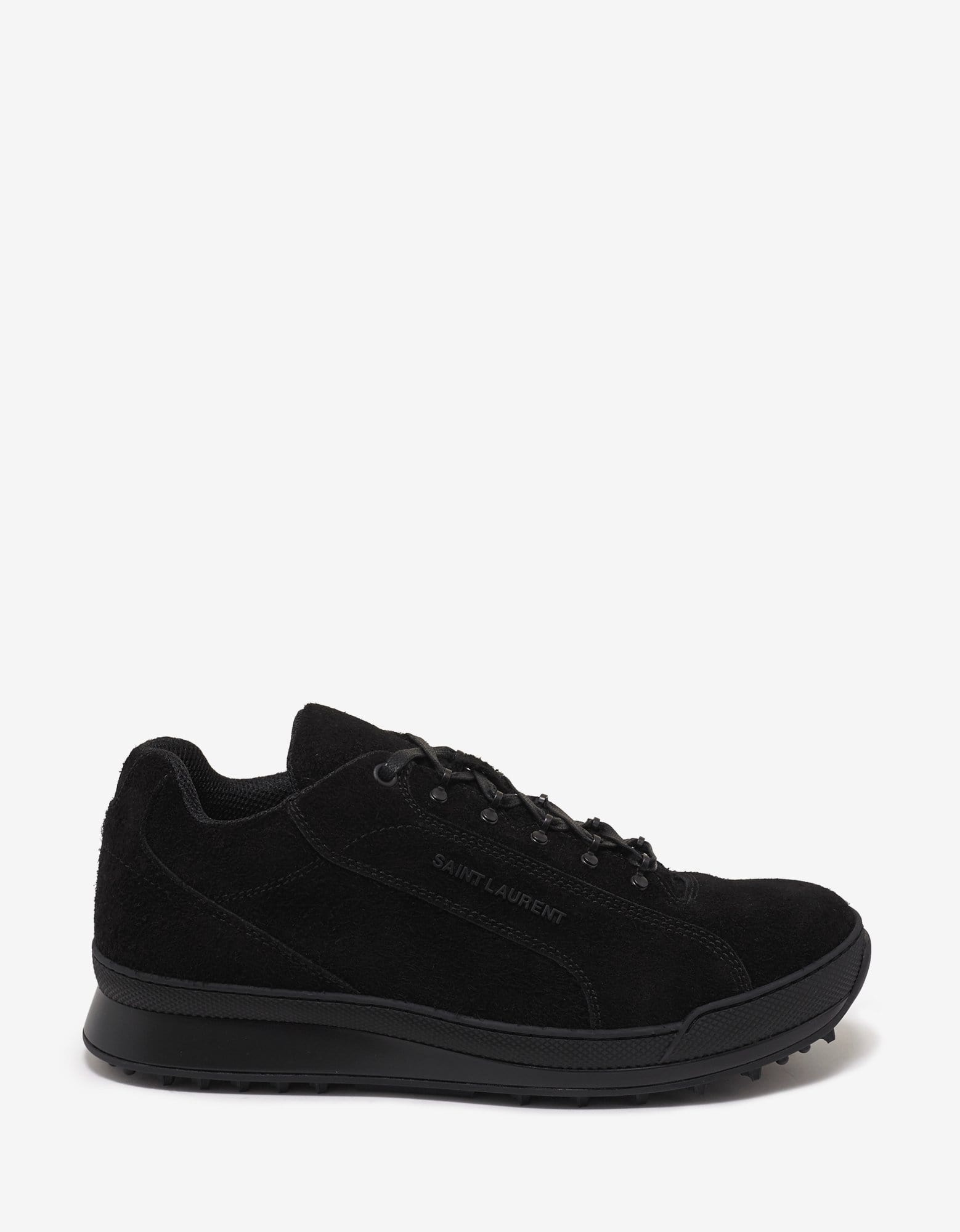 Black Suede Leather Jump Trainers - 2