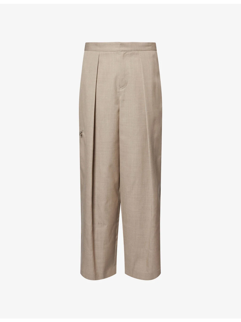 Pleated Tailored Wide-Leg Wool Trousers - 1