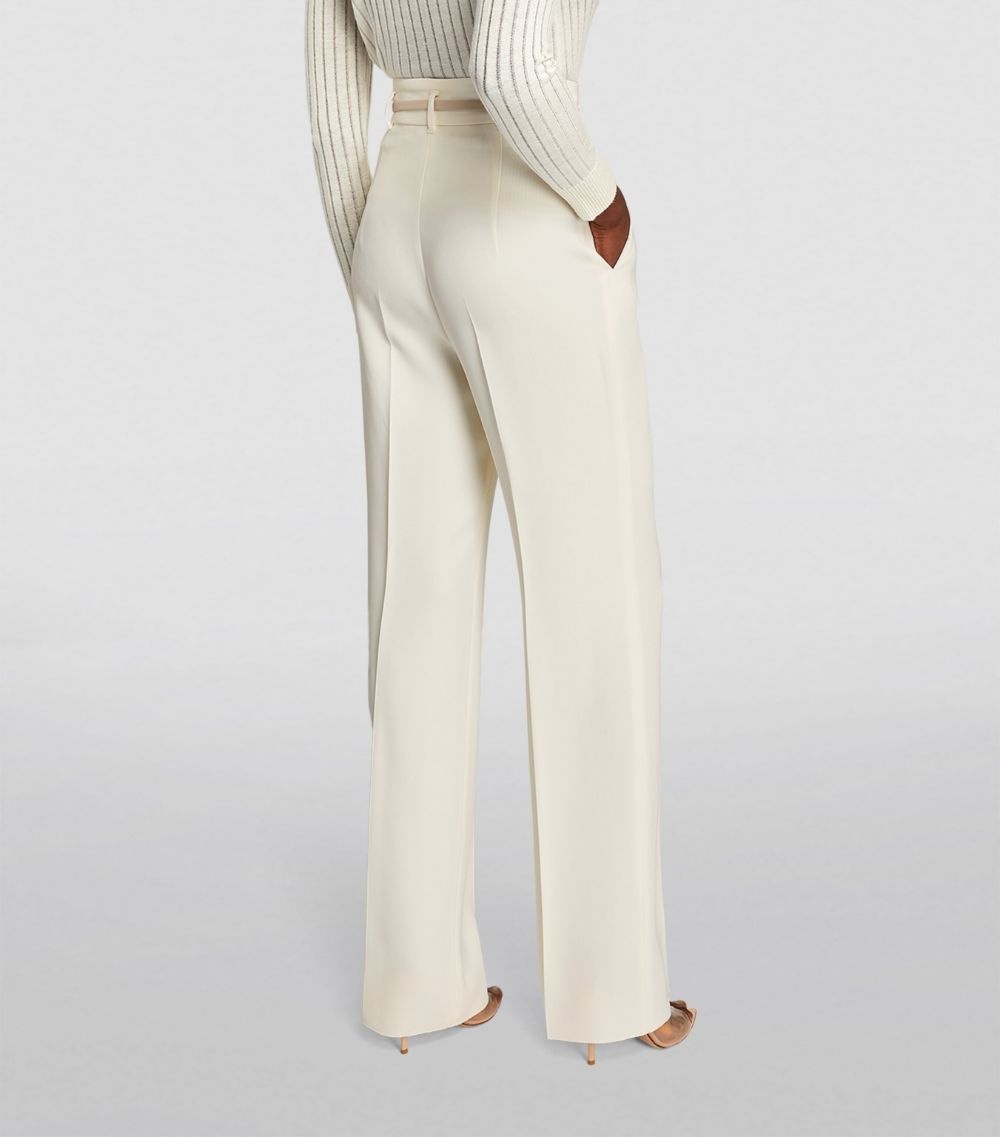 Belted High-Rise Wide-Leg Trousers - 4