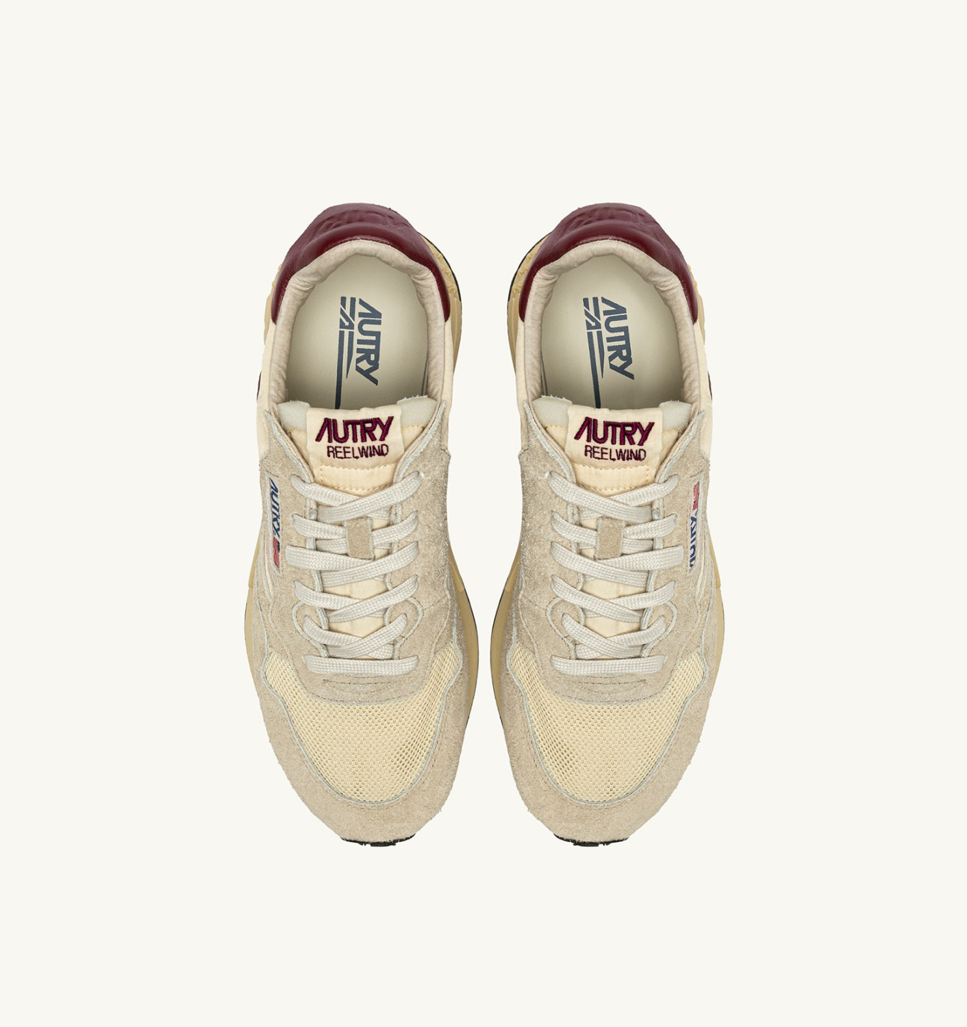 REELWIND LOW SNEAKERS IN NYLON SUEDE AND LEATHER COLOR ECRU AND RUBY WINE - 5