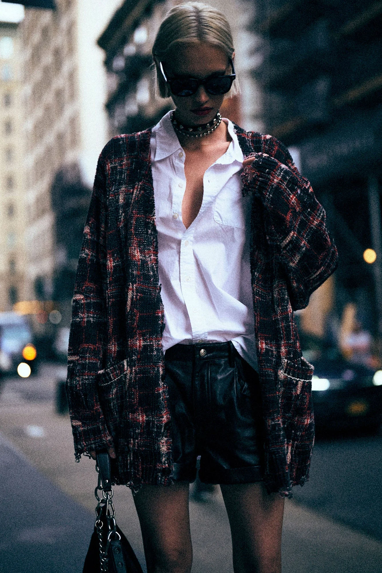 PRINTED OVERSIZED CARDIGAN - 1