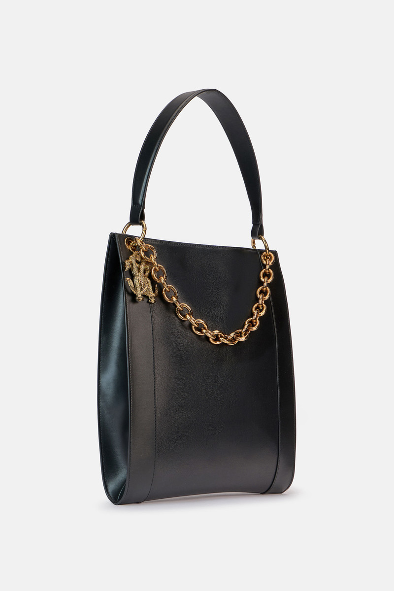 Black Shopper Bag with Chain 6