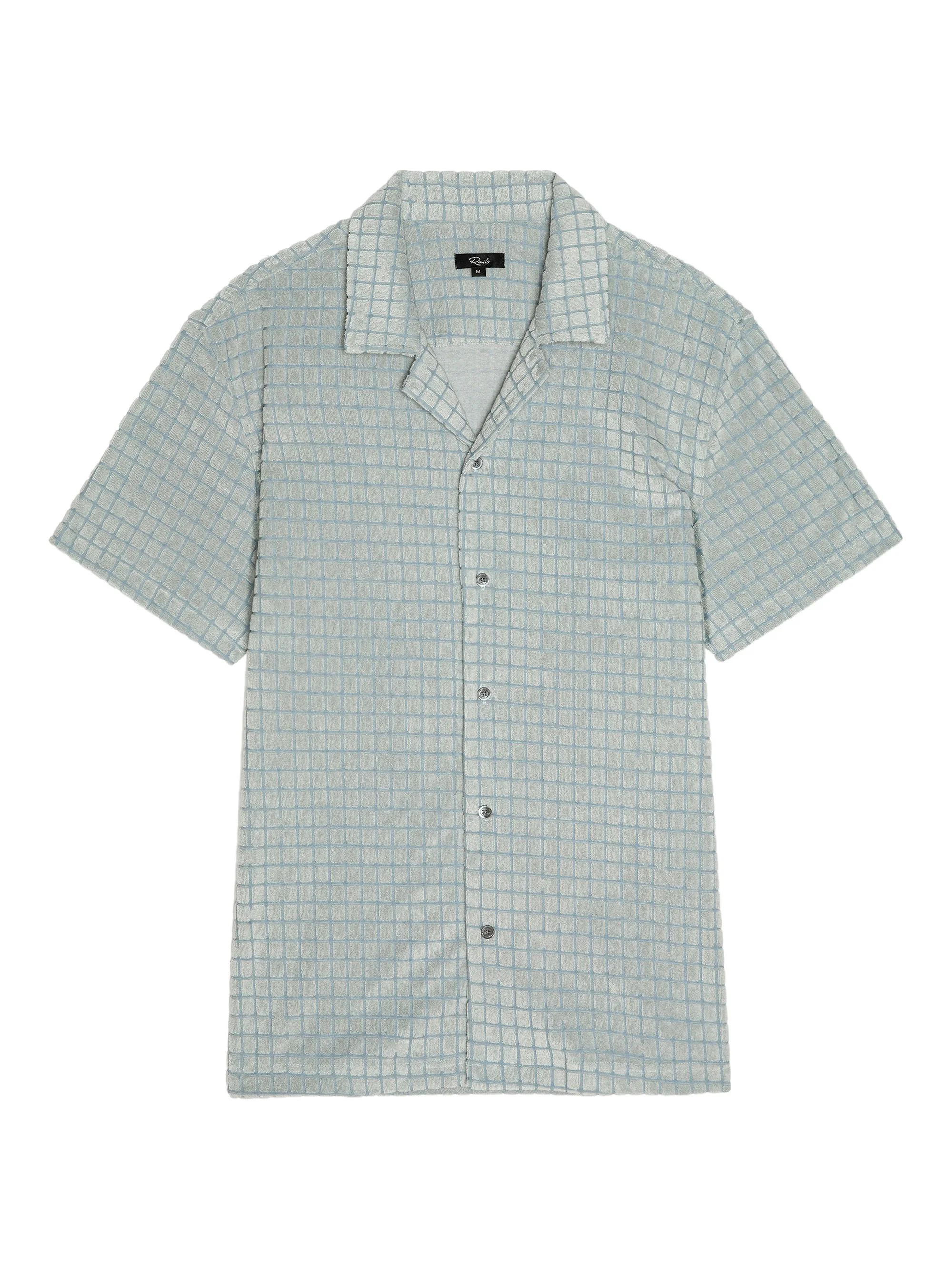 Men's Maverick Silverline Grid Camp Shirt - Silverline Blue Grid - 1