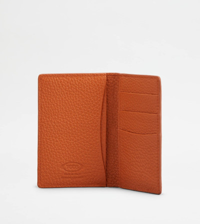 Tod's CARD HOLDER IN LEATHER - ORANGE outlook