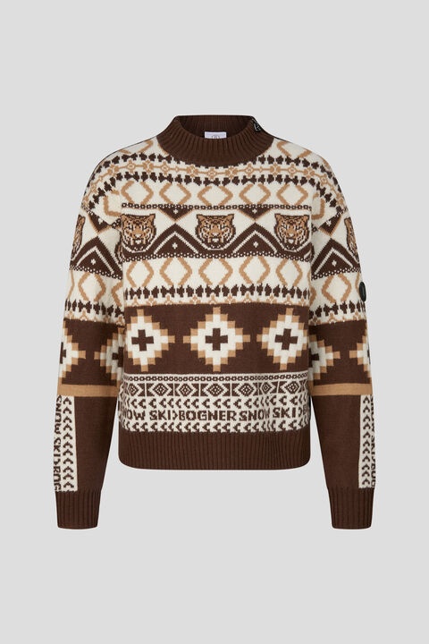 Julika sweater in Brown/Off-white - 1