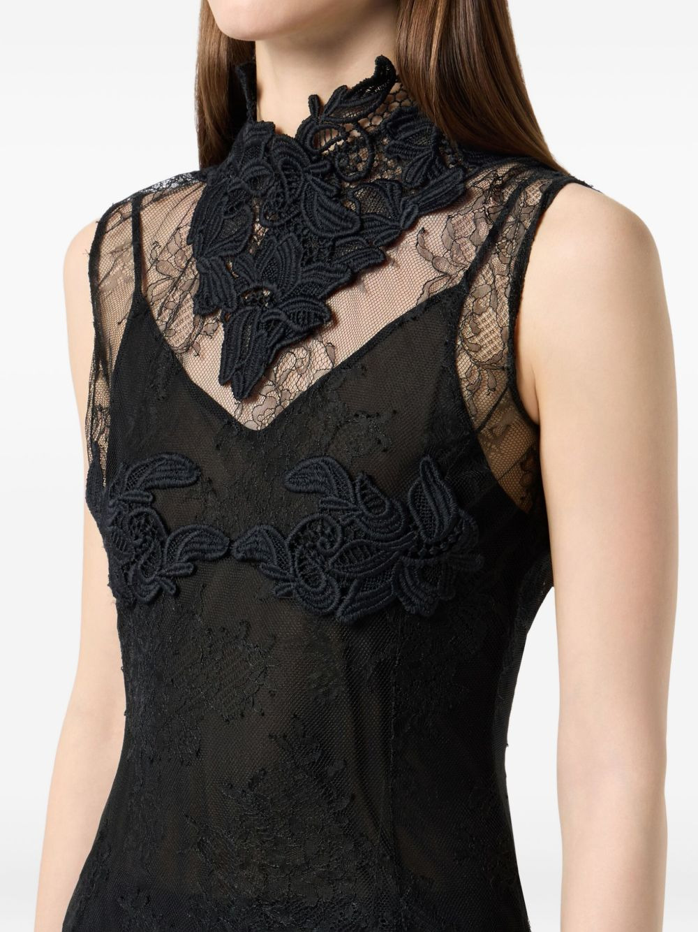 high-neck mini dress - 5