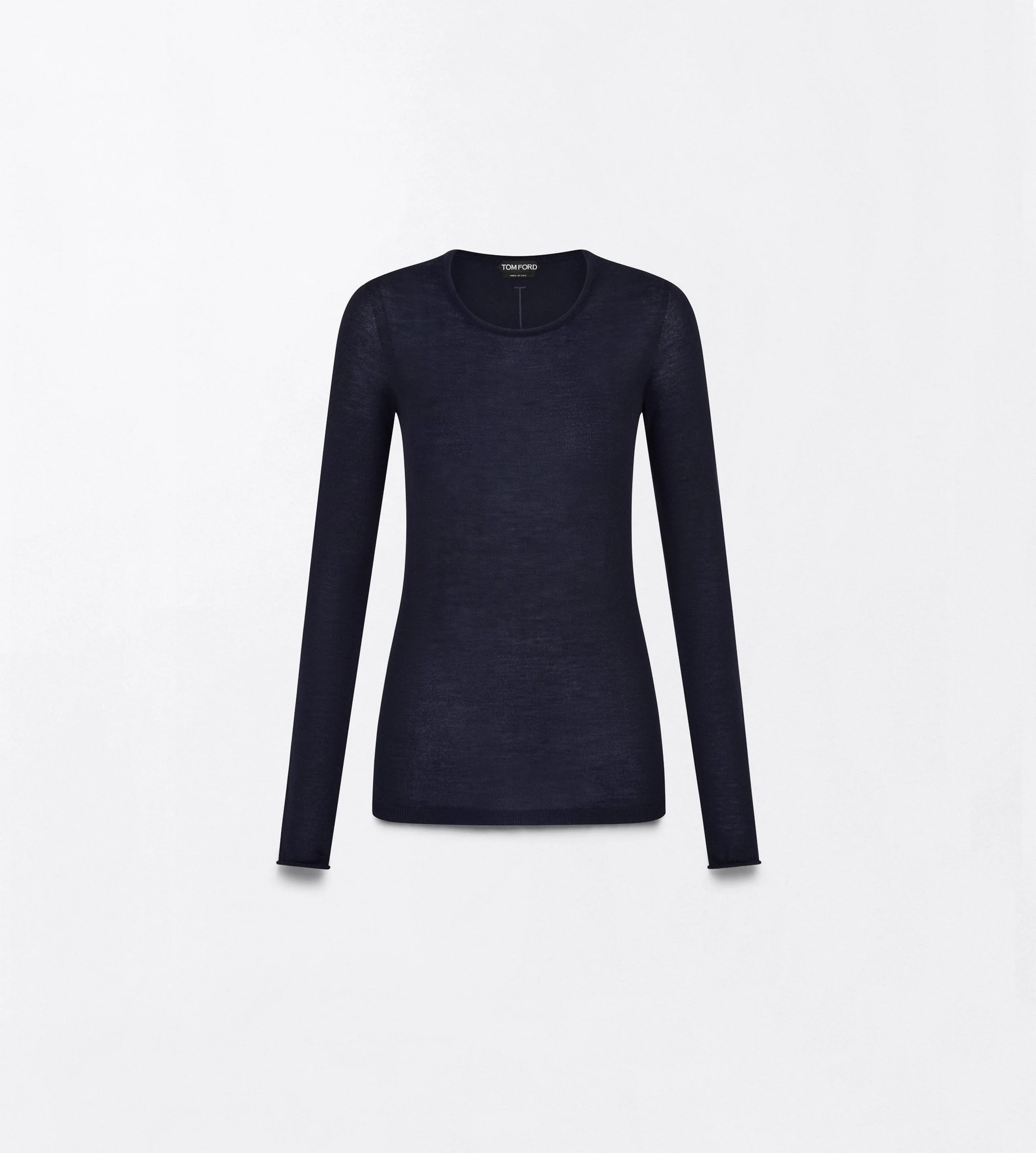 SEAMLESS FEATHERWEIGHT CASHMERE LONG SLEEVE CREWNECK T-SHIRT - 1