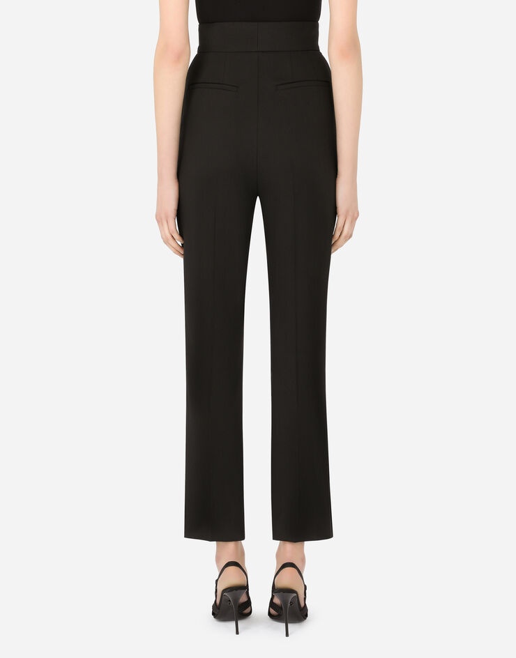 Textured fabric pants with slit on hem - 3