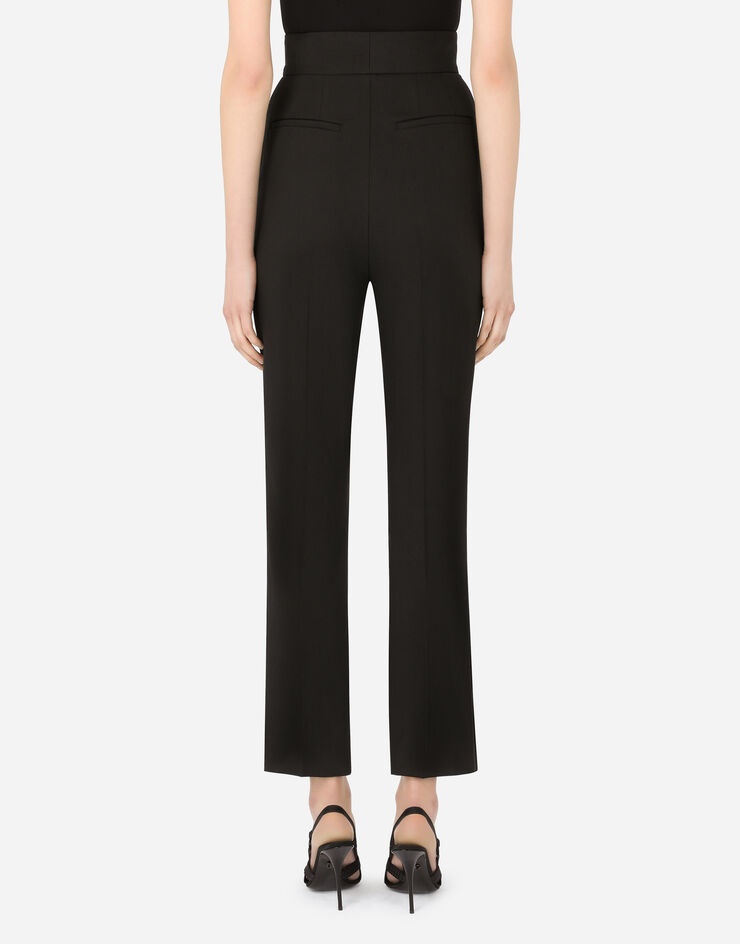 Textured fabric pants with slit on hem - 2