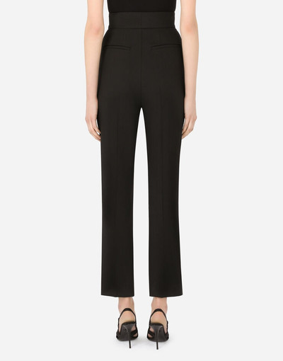 Dolce & Gabbana Textured fabric pants with slit on hem outlook