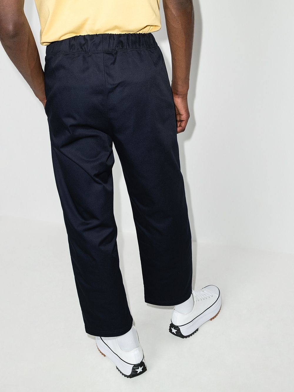 drawstring waist straight trousers - 3