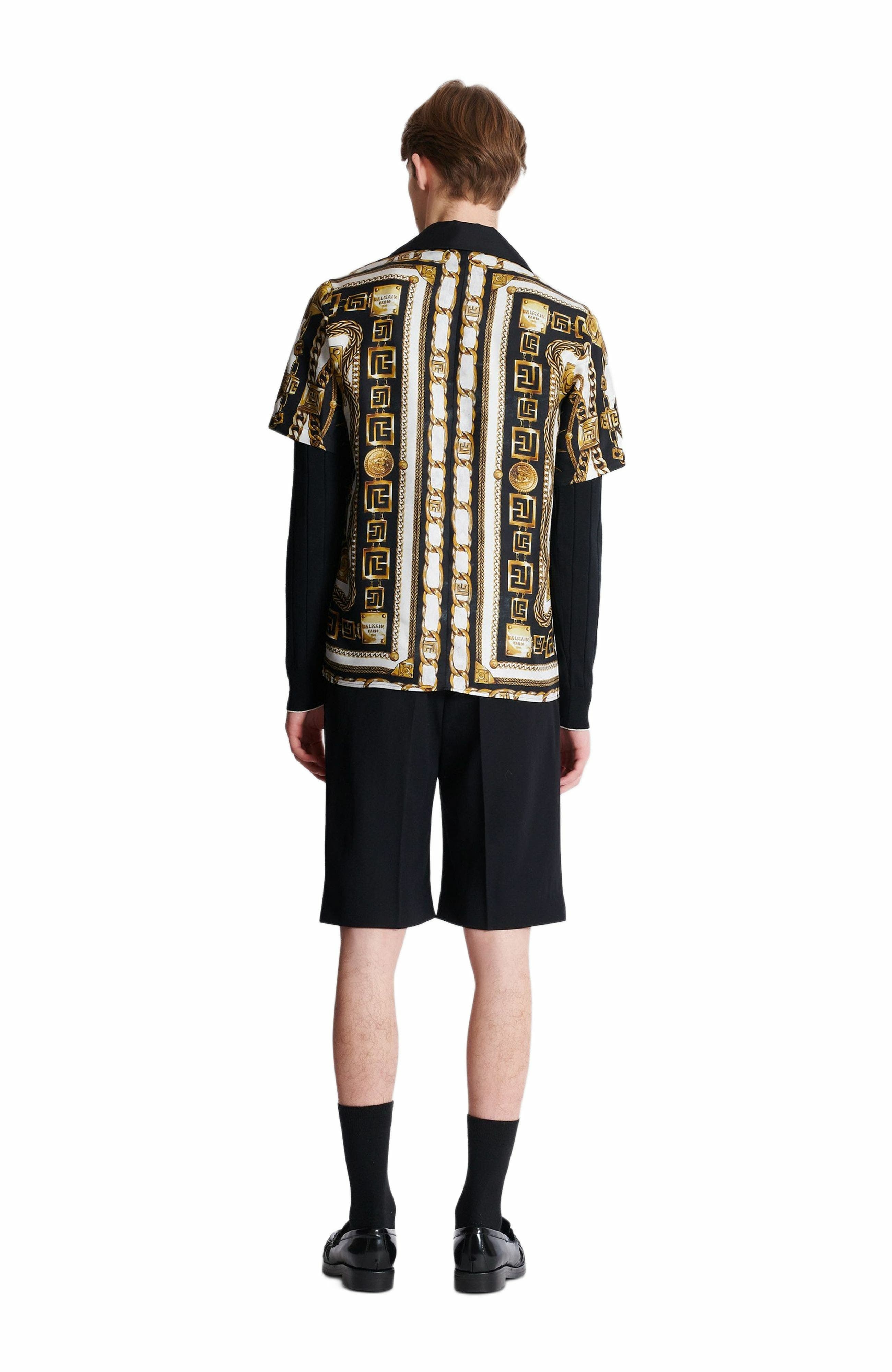 Balmain Printed pyjama shirt with Foulard Chaînes pattern in Multicolor at Nordstrom - 4