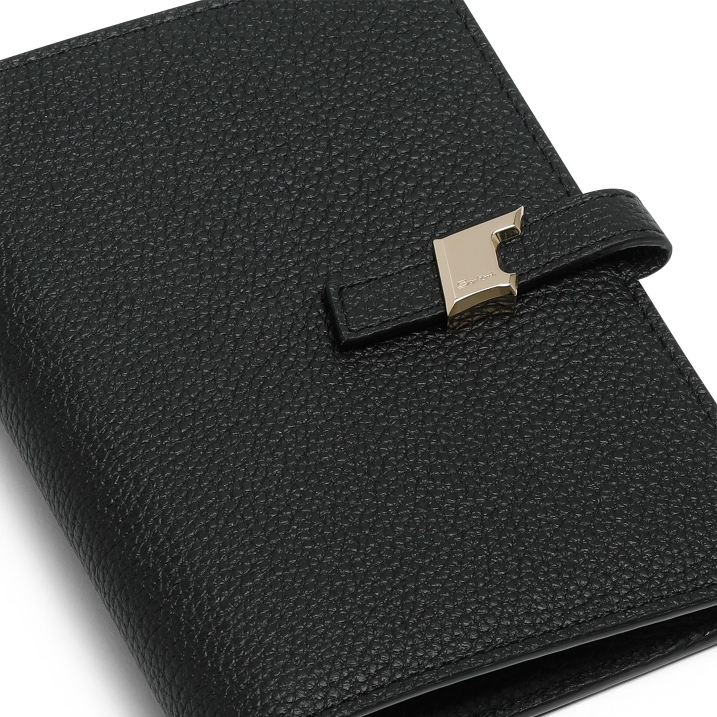 Black tumbled leather wallet with coin pocket - 5