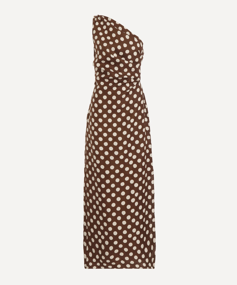 Simona Chocolate Dot Maxi Dress 1