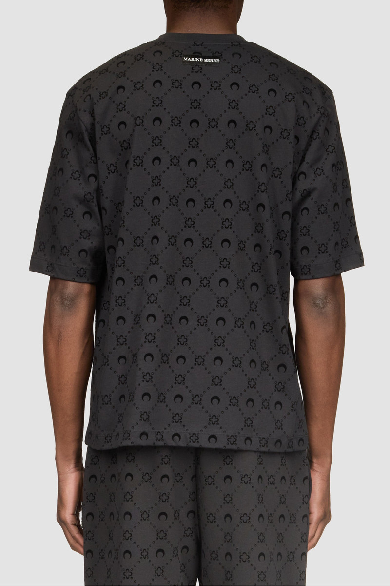 Moonogram Flocked Jersey Relaxed T-Shirt 3