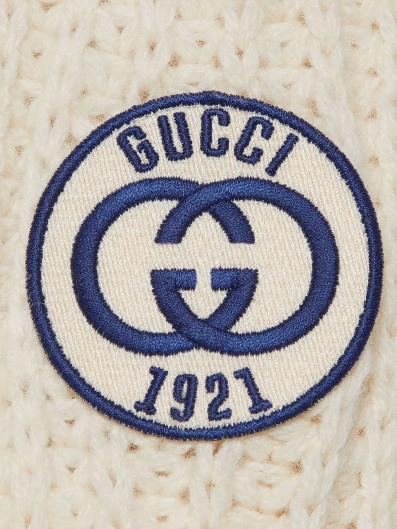 Web stripe-trim cable-knit cardigan 6