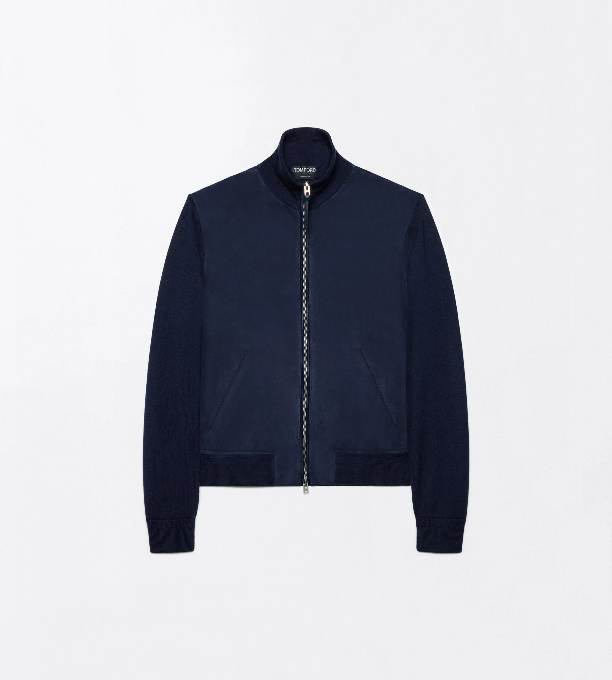 SUEDE FRONT MERINO FULL ZIP - 1