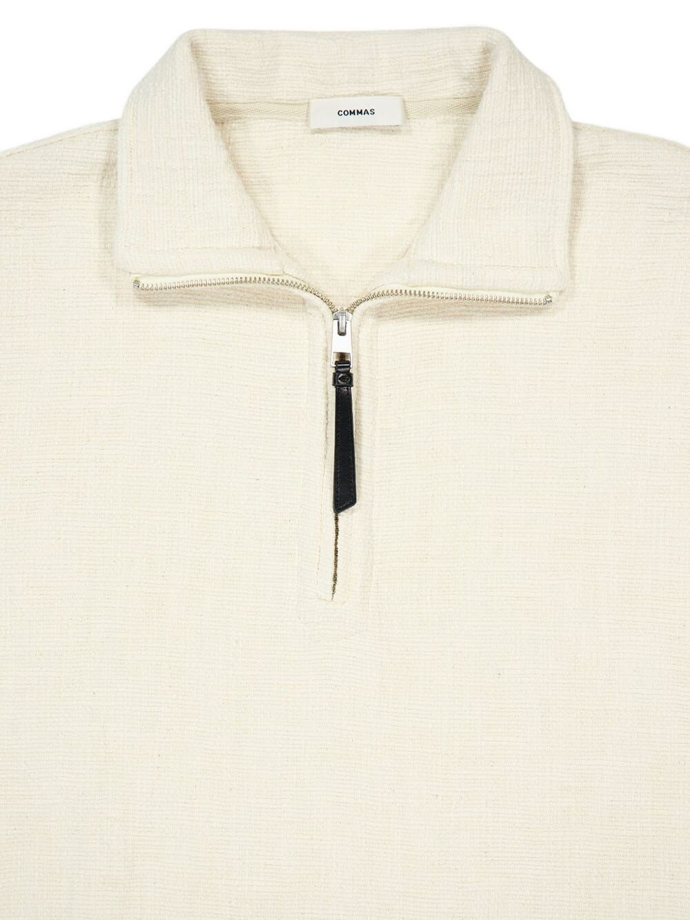 textured zip-neck pullover - 3
