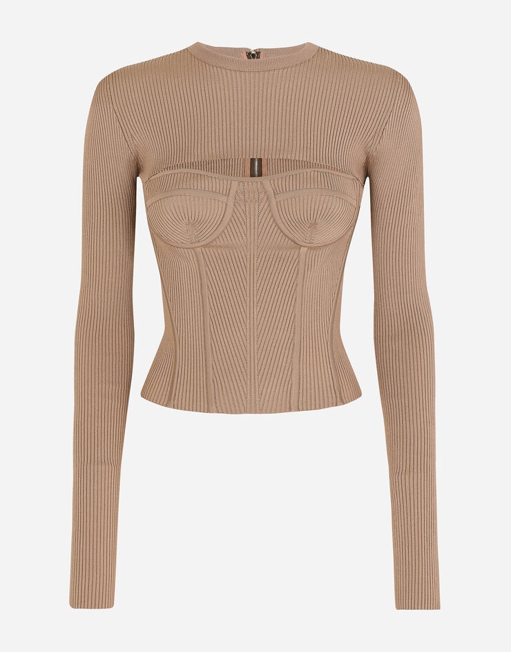 Viscose corset sweater with cut-out - 1