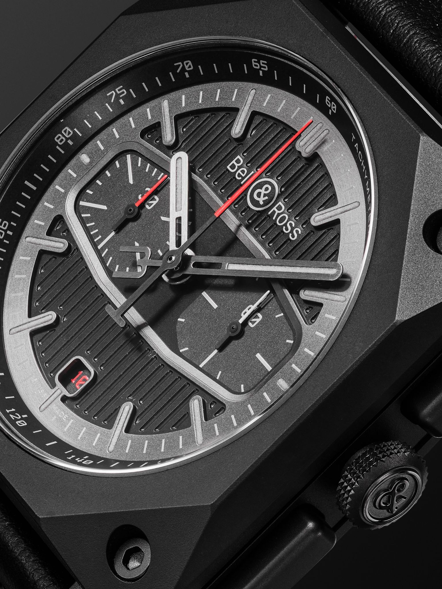 BR 03-94 BLACKTRACK Limited Edition Automatic Chronograph 42mm Ceramic and Leather Watch, Ref. No. B - 5