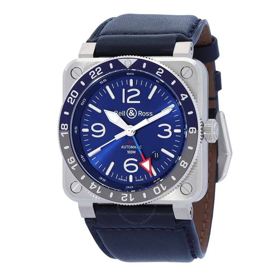 Bell And Ross - Bell and Ross BR 03-93 GMT Automatic Blue Dial Men's Watch BR0393-BLU-ST/SCA - 1