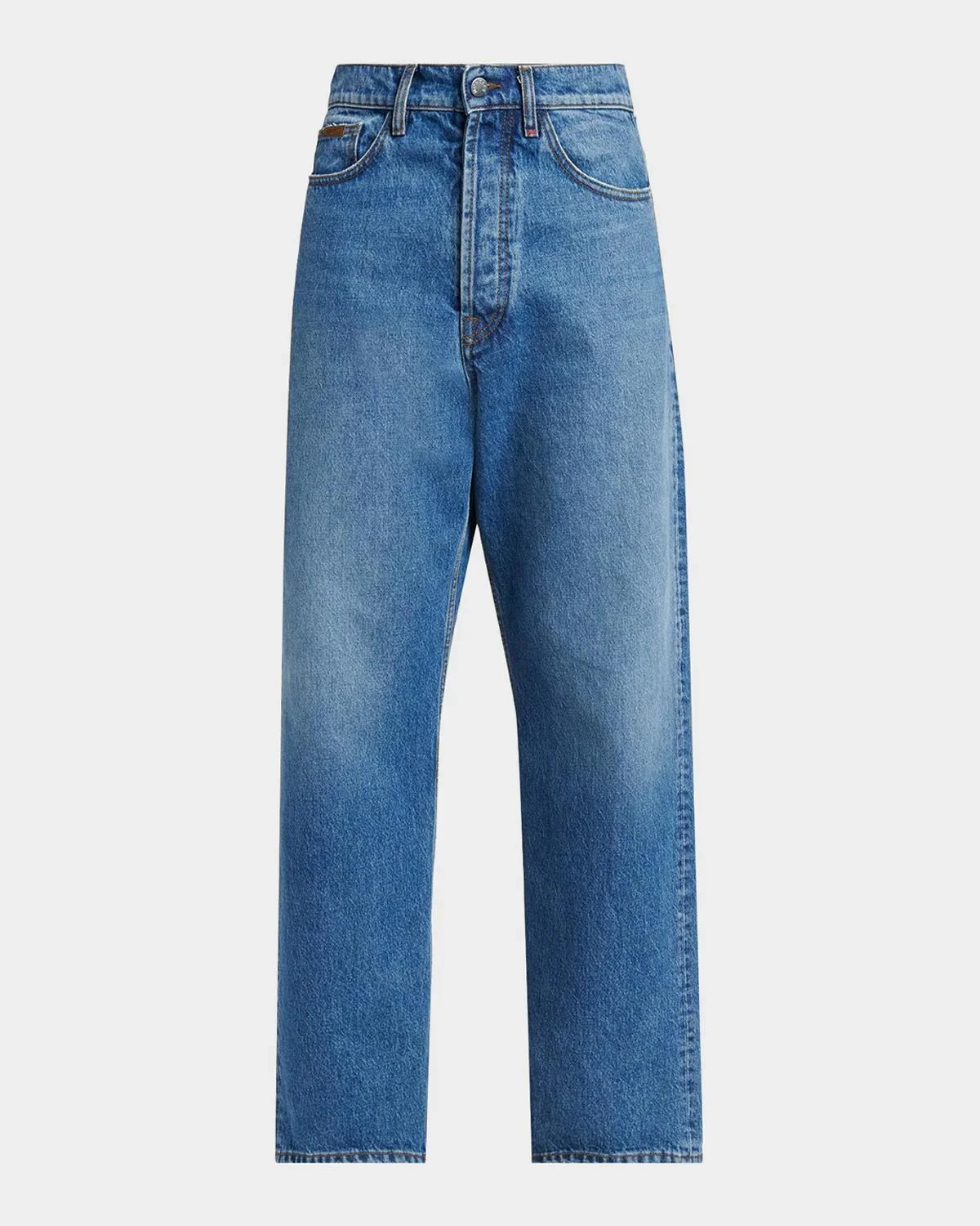 Men's Washed Cotton Jeans - 1